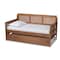 Baxton Studio Toveli Ash Walnut Wood and Synthetic Rattan Daybed with Trundle 159-9848-10648 - alternate 1